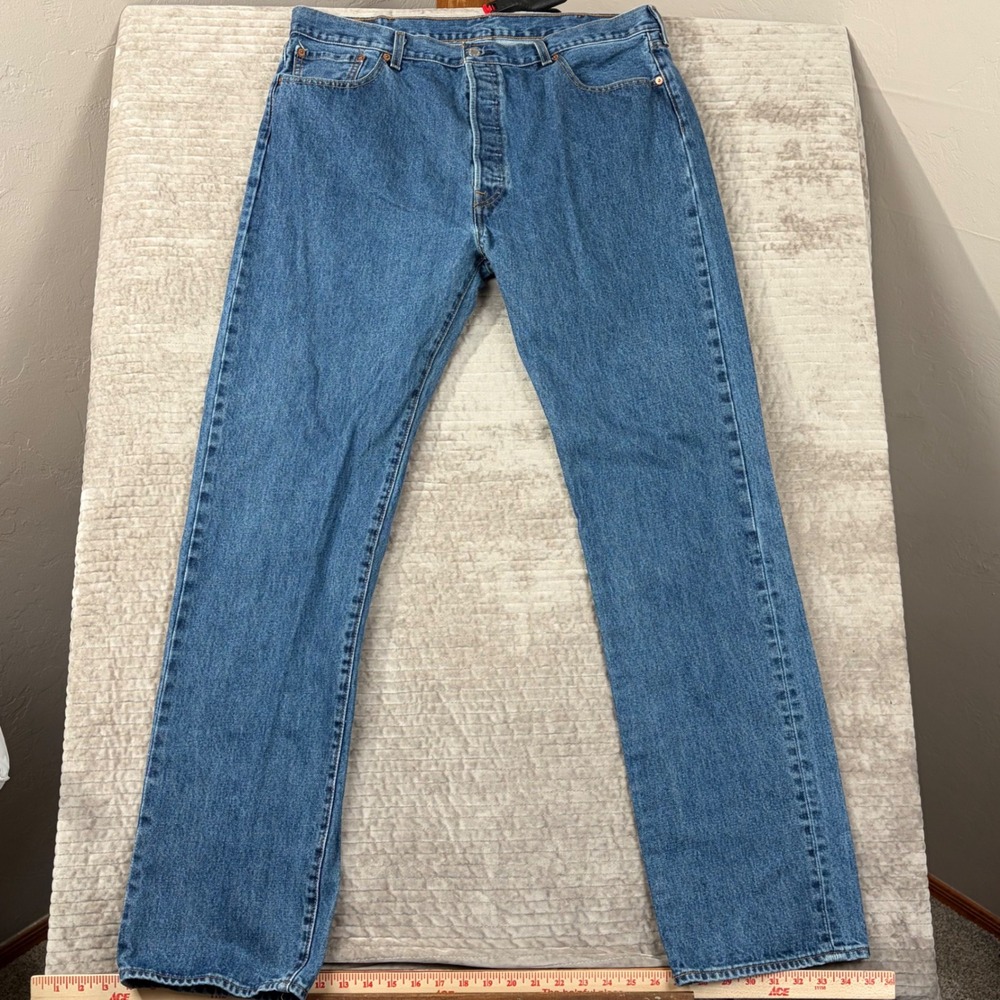 Levis 501 Original Fit Mens Blue Straight Leg Button Fly Jeans 40x38 00501-0194